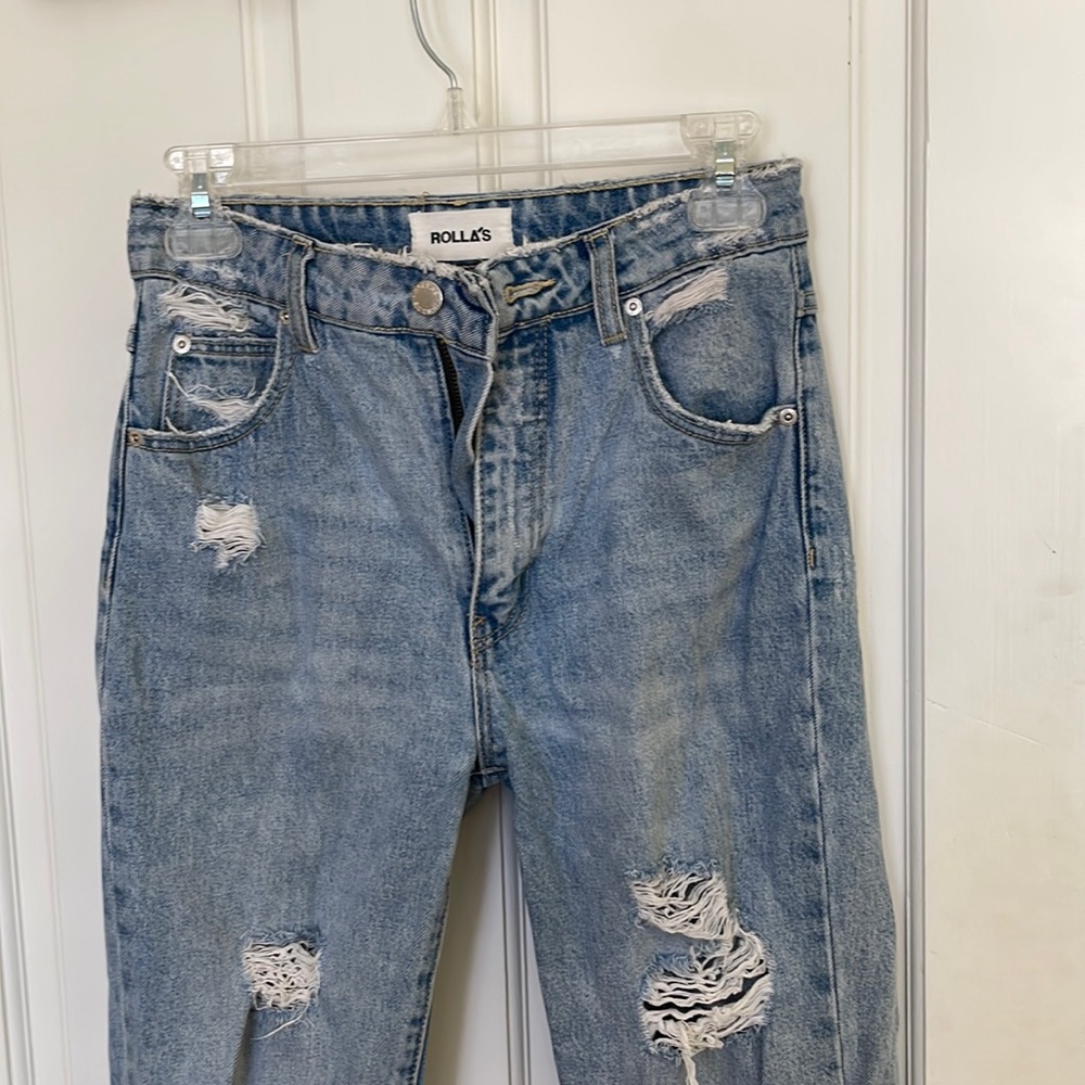 ROLLAS jeans- High rise cropped straight leg